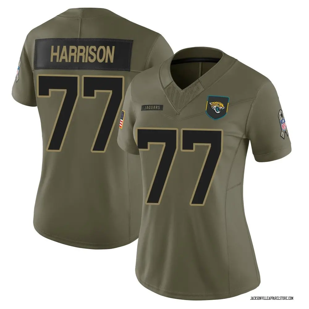 Anton Harrison Women's Limited Olive Jacksonville Jaguars 2025 Salute to Service Jersey