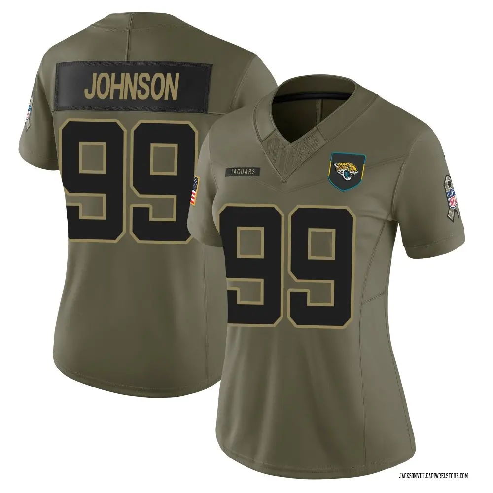 Austin Johnson Women's Limited Olive Jacksonville Jaguars 2025 Salute to Service Jersey