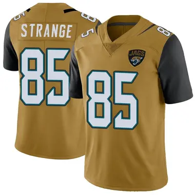 Brenton Strange Men's Limited Gold Jacksonville Jaguars Color Rush Vapor Untouchable Jersey