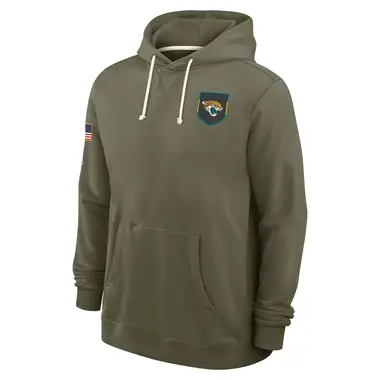 Men's Olive Jacksonville Jaguars 2025 Salute to Service Sideline Hoodie