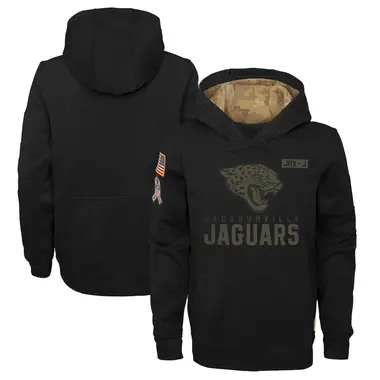 Youth Black Jacksonville Jaguars 2020 Salute to Service Pullover Performance Hoodie